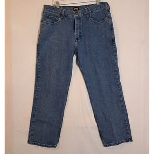 Lee Jeans Mens 38x29 Blue Relaxed Fit Straight Leg Denim Classic 90s Style